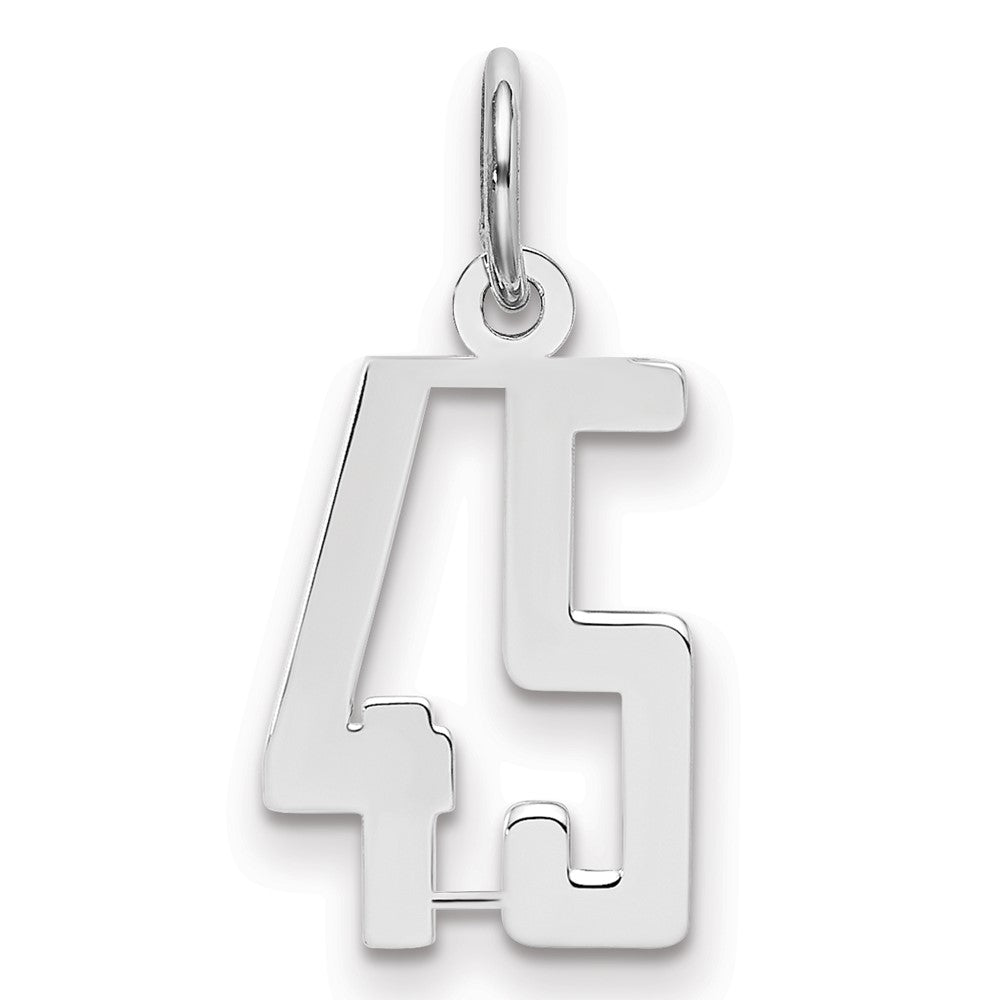 Sterlingsilber Silber/rhodiniert Länglich Zahl 45 Charm