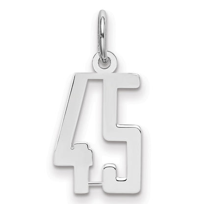Sterlingsilber Silber/rhodiniert Länglich Zahl 45 Charm