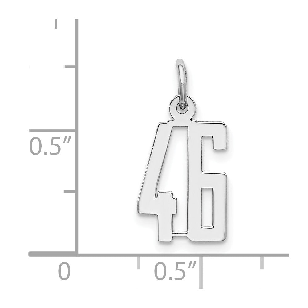 Sterlingsilber Silber/rhodiniert Länglich Zahl 46 Charm