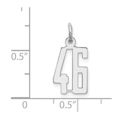 Sterlingsilber Silber/rhodiniert Länglich Zahl 46 Charm