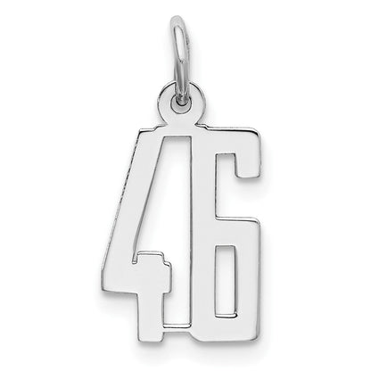 Sterlingsilber Silber/rhodiniert Länglich Zahl 46 Charm