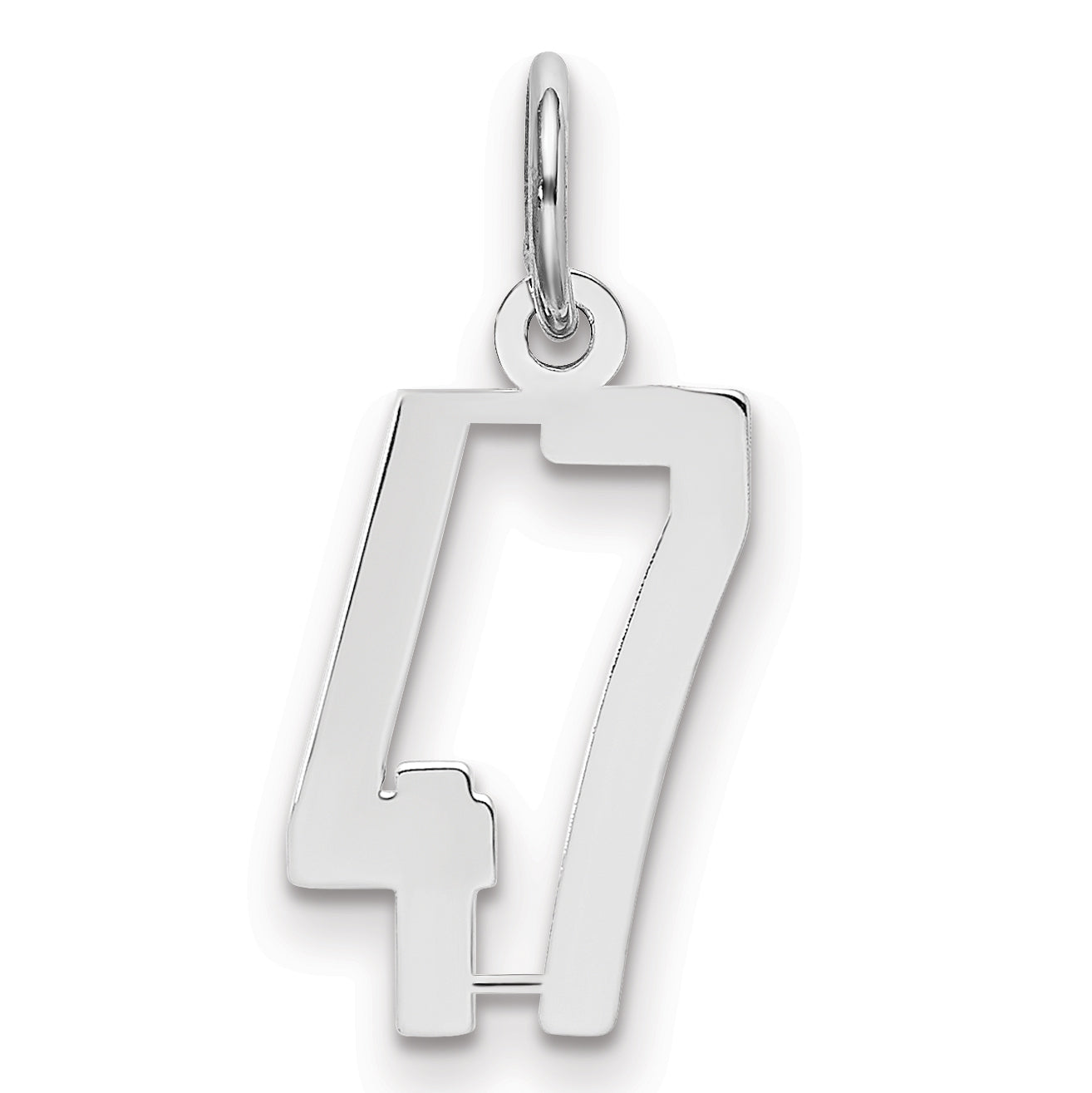Sterlingsilber Silber/rhodiniert Länglich Zahl 47 Charm