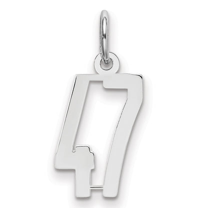 Sterlingsilber Silber/rhodiniert Länglich Zahl 47 Charm