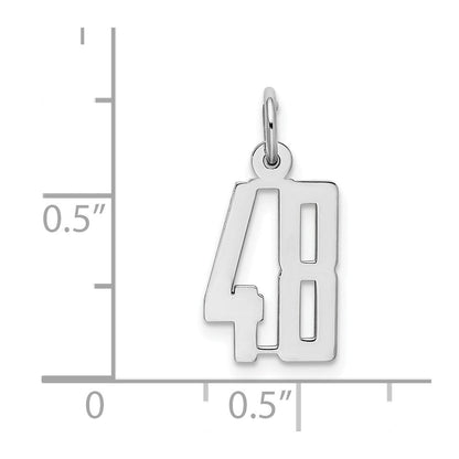 Sterlingsilber Silber/rhodiniert Länglich Zahl 48 Charm