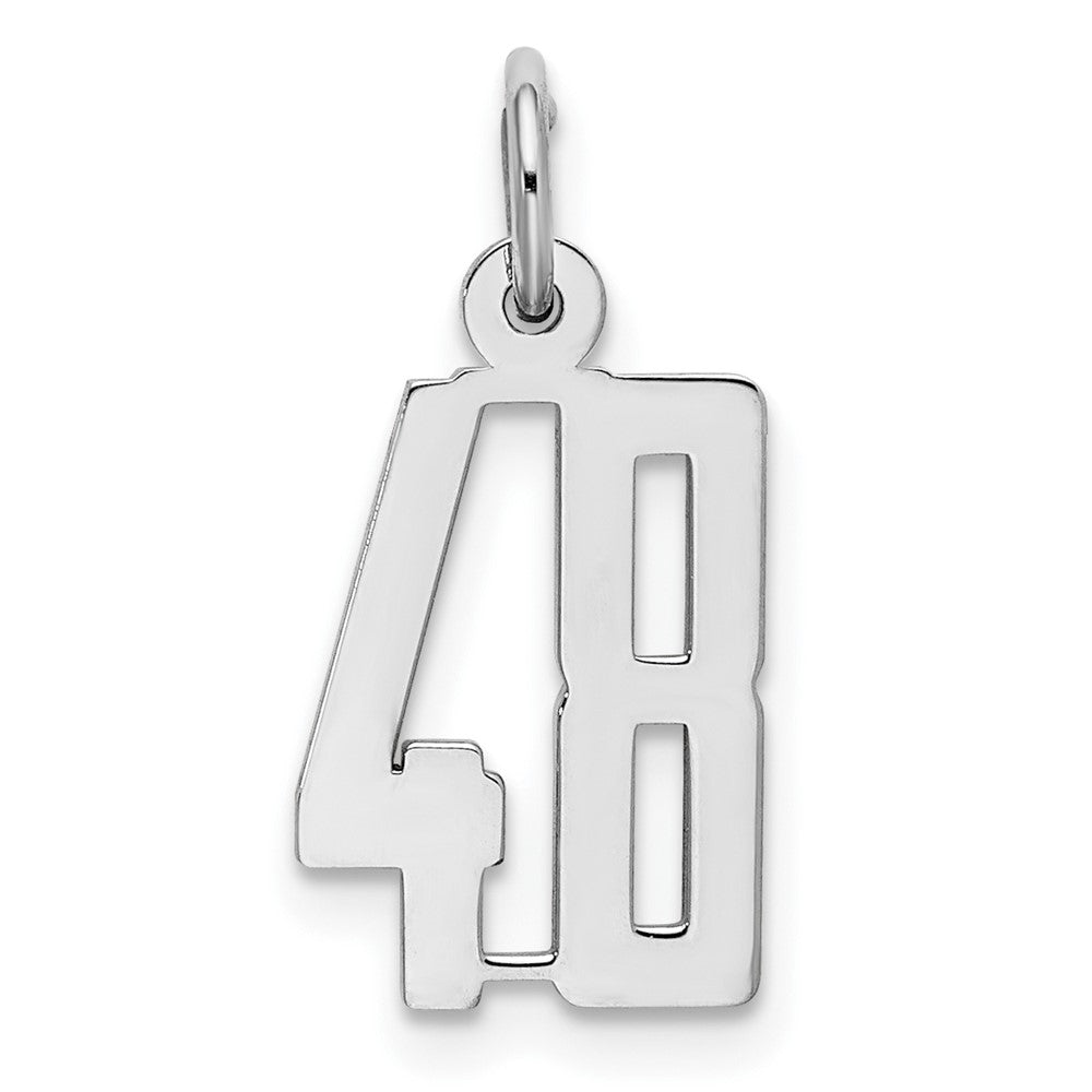Sterlingsilber Silber/rhodiniert Länglich Zahl 48 Charm