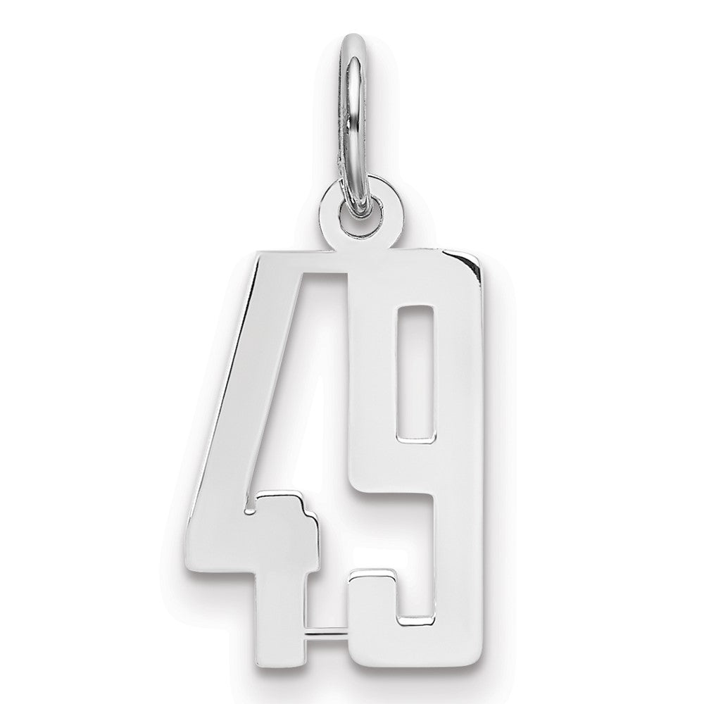 Sterlingsilber Silber/rhodiniert Länglich Zahl 49 Charm
