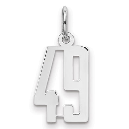 Sterlingsilber Silber/rhodiniert Länglich Zahl 49 Charm