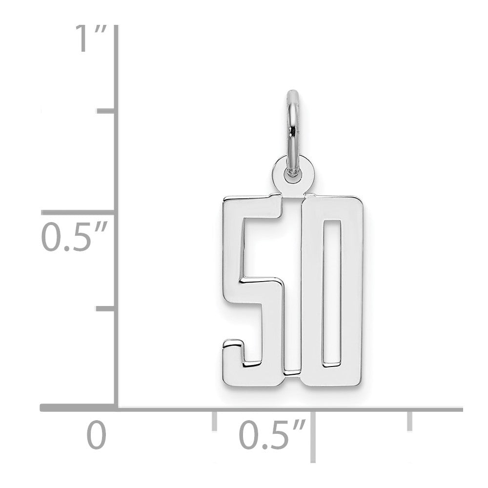 Sterlingsilber Silber/rhodiniert Länglich Zahl 50 Charm