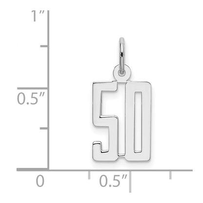 Sterlingsilber Silber/rhodiniert Länglich Zahl 50 Charm