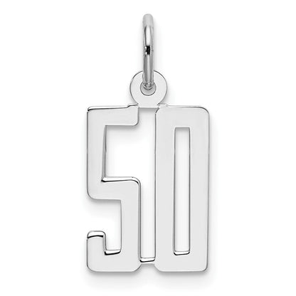 Sterlingsilber Silber/rhodiniert Länglich Zahl 50 Charm