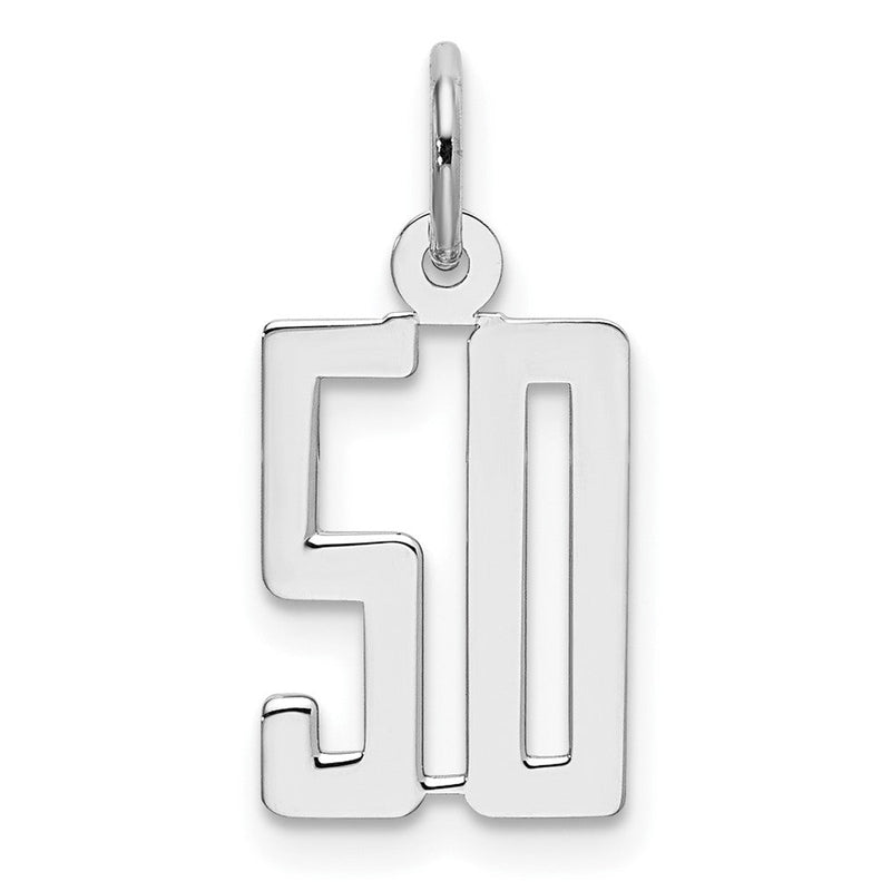 Sterlingsilber Silber/rhodiniert Länglich Zahl 50 Charm