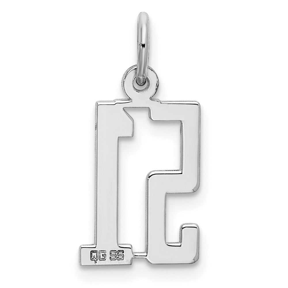 Sterlingsilber Silber/rhodiniert Länglich Zahl 51 Charm