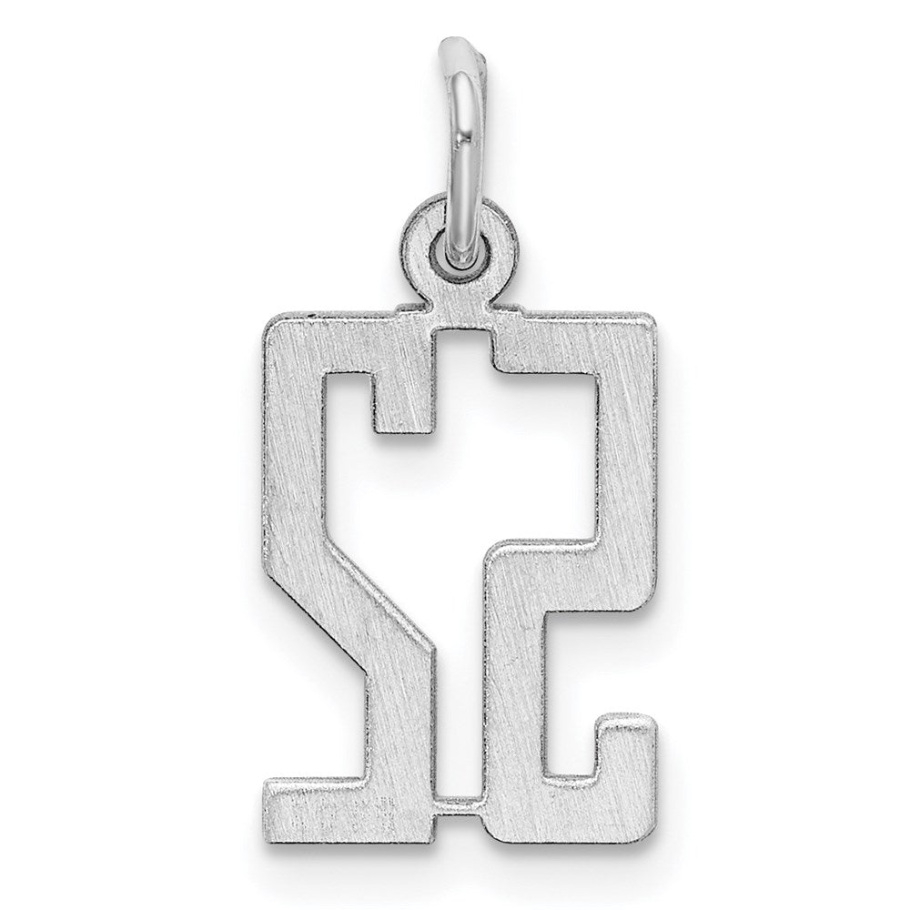 Sterlingsilber Silber/rhodiniert Länglich Zahl 52 Charm