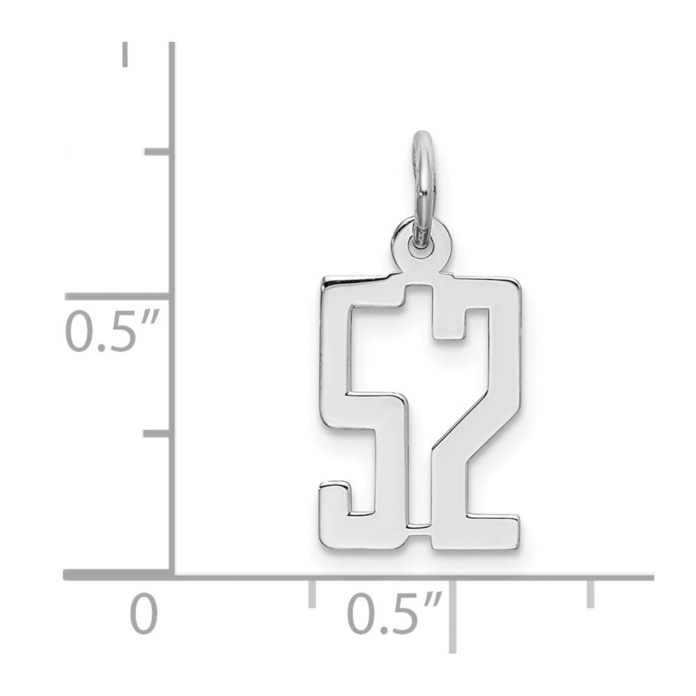 Sterlingsilber Silber/rhodiniert Länglich Zahl 52 Charm