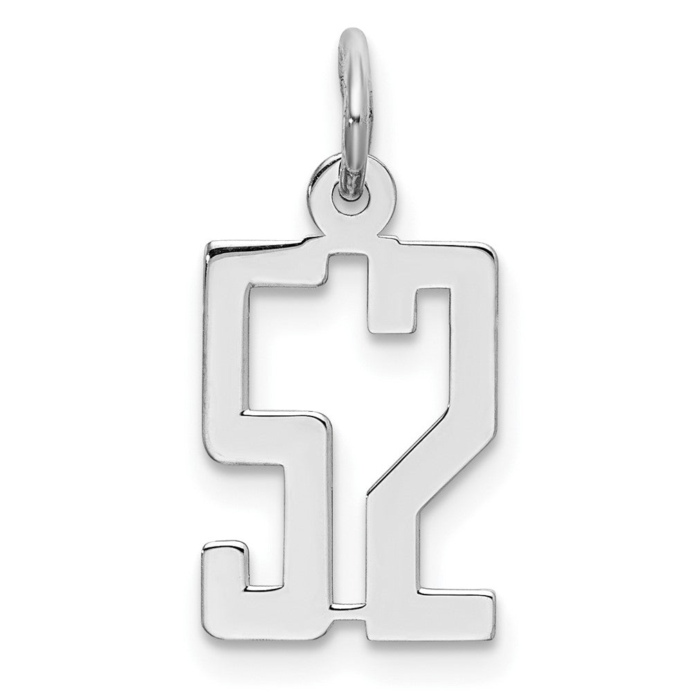 Sterlingsilber Silber/rhodiniert Länglich Zahl 52 Charm