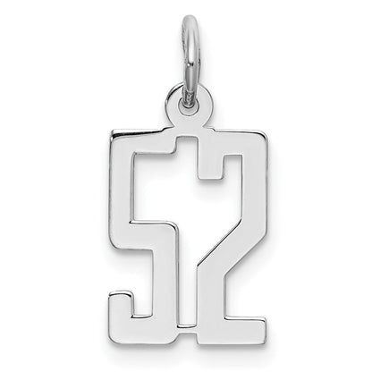 Sterlingsilber Silber/rhodiniert Länglich Zahl 52 Charm