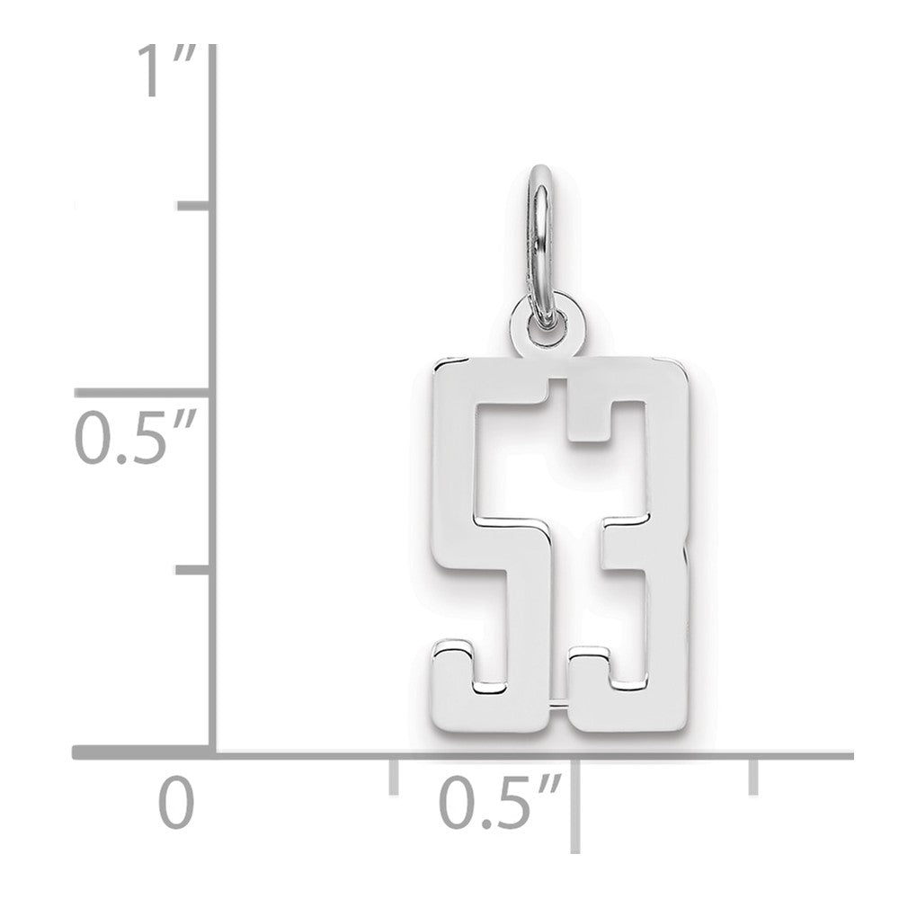 Sterlingsilber Silber/rhodiniert Länglich Zahl 53 Charm
