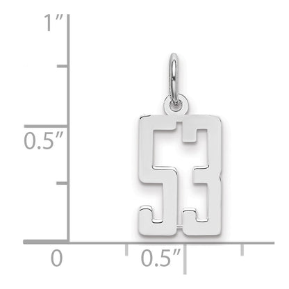 Sterlingsilber Silber/rhodiniert Länglich Zahl 53 Charm