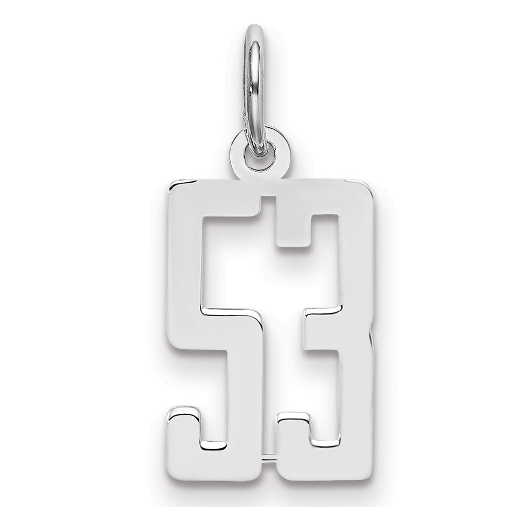 Sterlingsilber Silber/rhodiniert Länglich Zahl 53 Charm