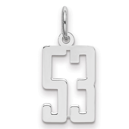 Sterlingsilber Silber/rhodiniert Länglich Zahl 53 Charm