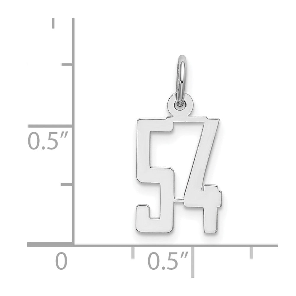 Sterlingsilber Silber/rhodiniert Länglich Zahl 54 Charm