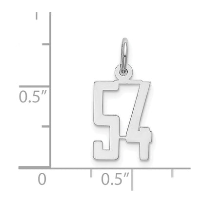 Sterlingsilber Silber/rhodiniert Länglich Zahl 54 Charm