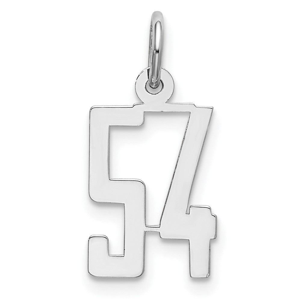 Sterlingsilber Silber/rhodiniert Länglich Zahl 54 Charm