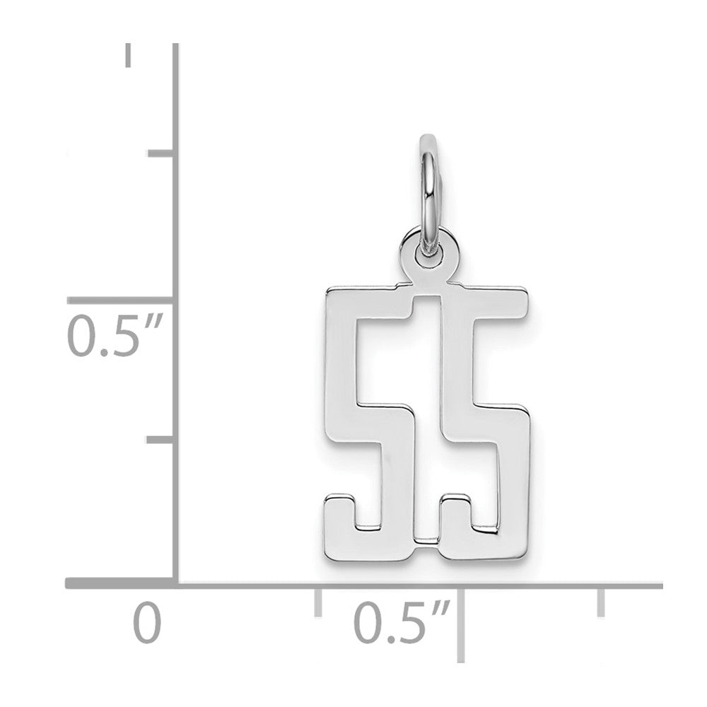Sterlingsilber Silber/rhodiniert Länglich Zahl 55 Charm