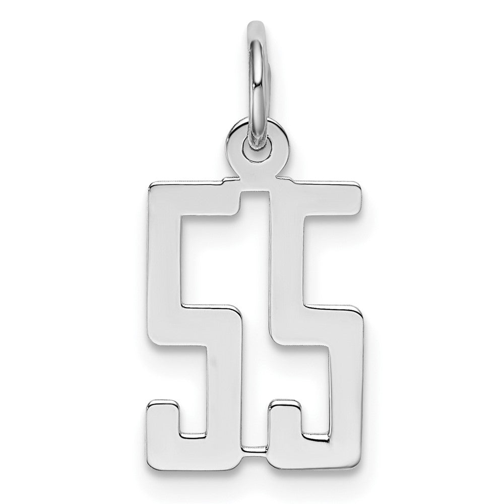 Sterlingsilber Silber/rhodiniert Länglich Zahl 55 Charm
