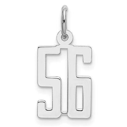 Sterlingsilber Silber/rhodiniert Länglich Zahl 56 Charm