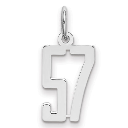 Sterlingsilber Silber/rhodiniert Länglich Zahl 57 Charm