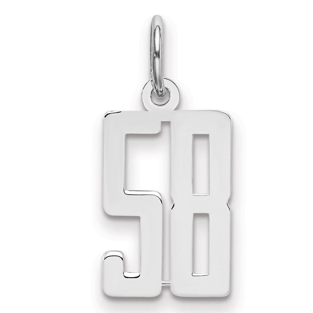 Sterlingsilber Silber/rhodiniert Länglich Zahl 58 Charm