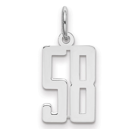 Sterlingsilber Silber/rhodiniert Länglich Zahl 58 Charm