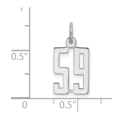 Sterlingsilber Silber/rhodiniert Länglich Zahl 59 Charm