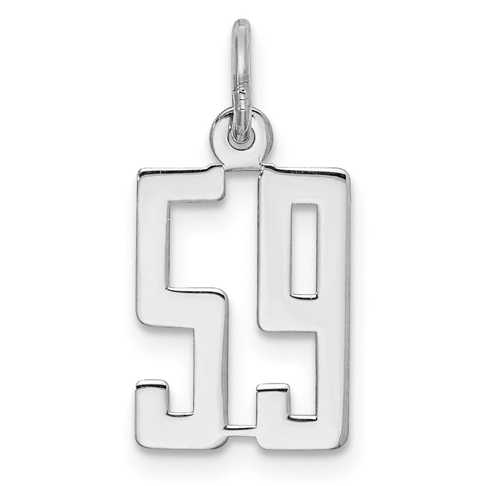 Sterlingsilber Silber/rhodiniert Länglich Zahl 59 Charm