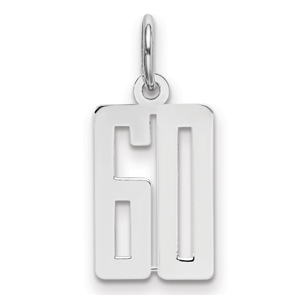 Sterlingsilber Silber/rhodiniert Länglich Zahl 60 Charm