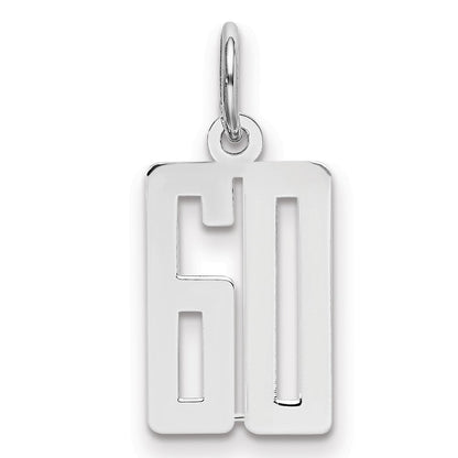 Sterlingsilber Silber/rhodiniert Länglich Zahl 60 Charm