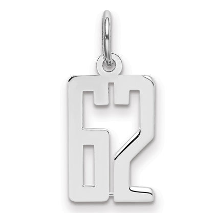 Sterlingsilber Silber/rhodiniert Länglich Zahl 62 Charm