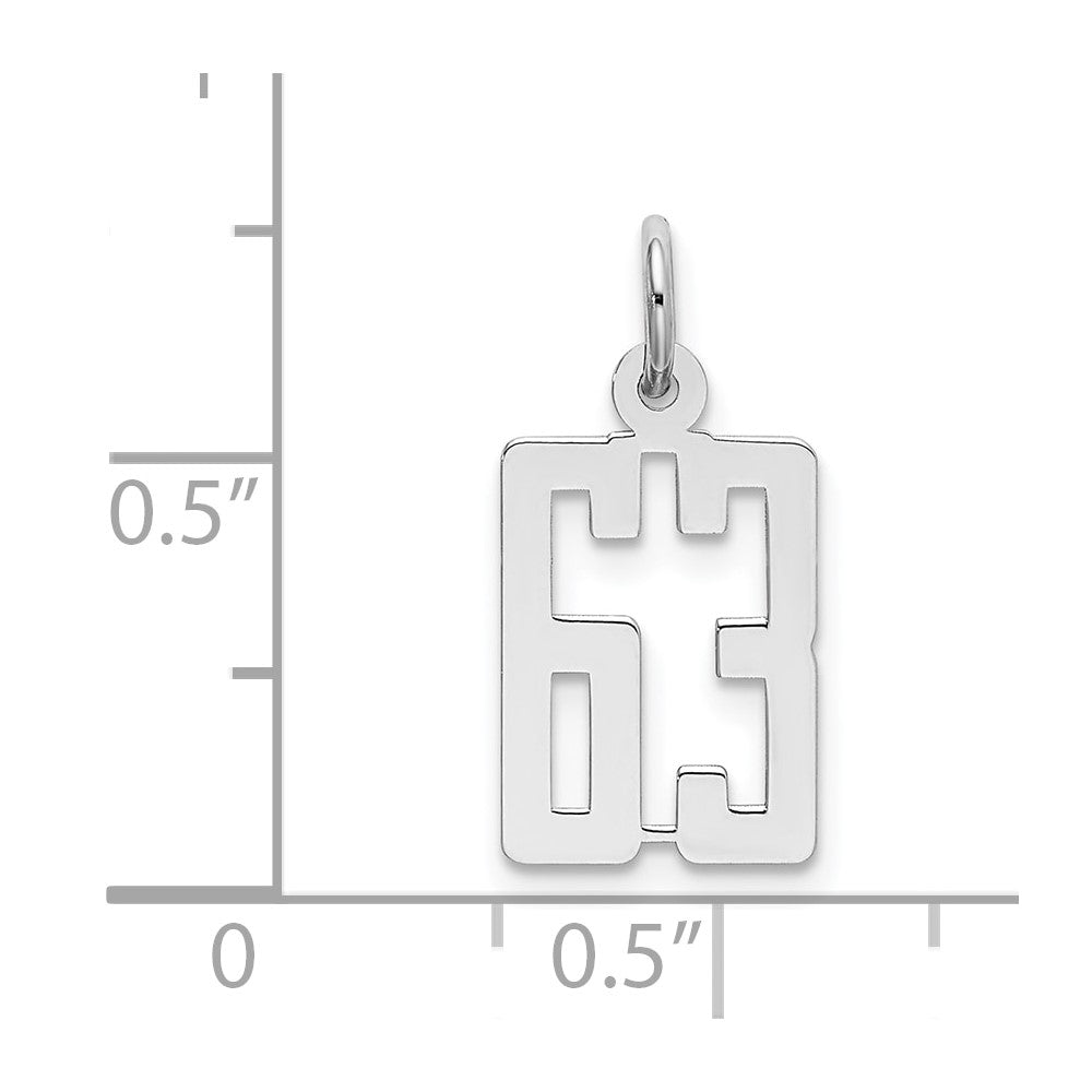 Sterlingsilber Silber/rhodiniert Länglich Zahl 63 Charm
