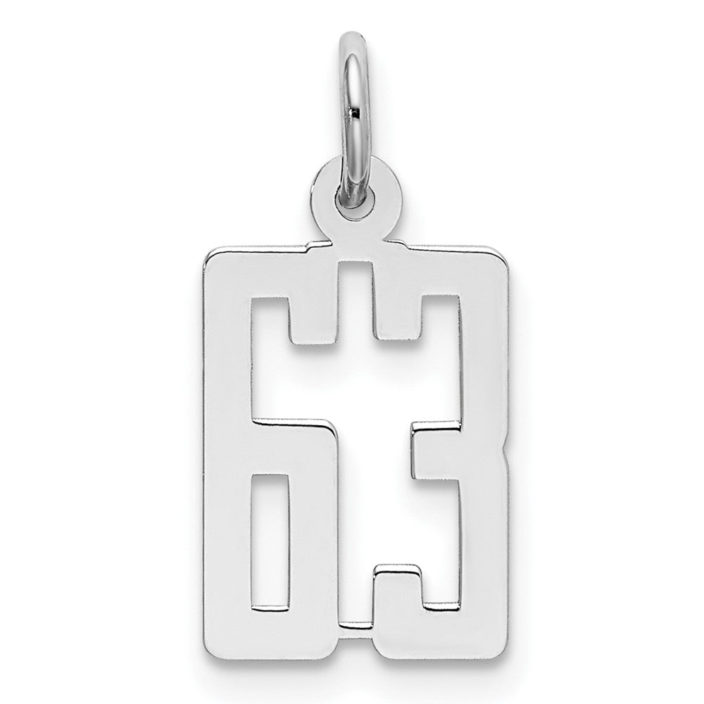 Sterlingsilber Silber/rhodiniert Länglich Zahl 63 Charm