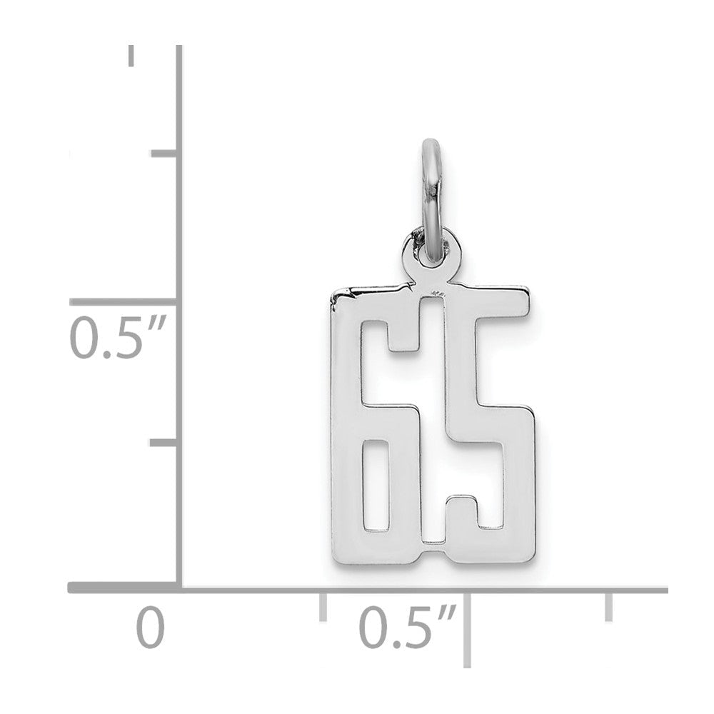Sterlingsilber Silber/rhodiniert Länglich Zahl 65 Charm