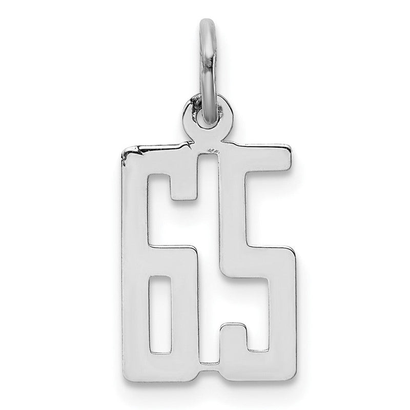 Sterlingsilber Silber/rhodiniert Länglich Zahl 65 Charm