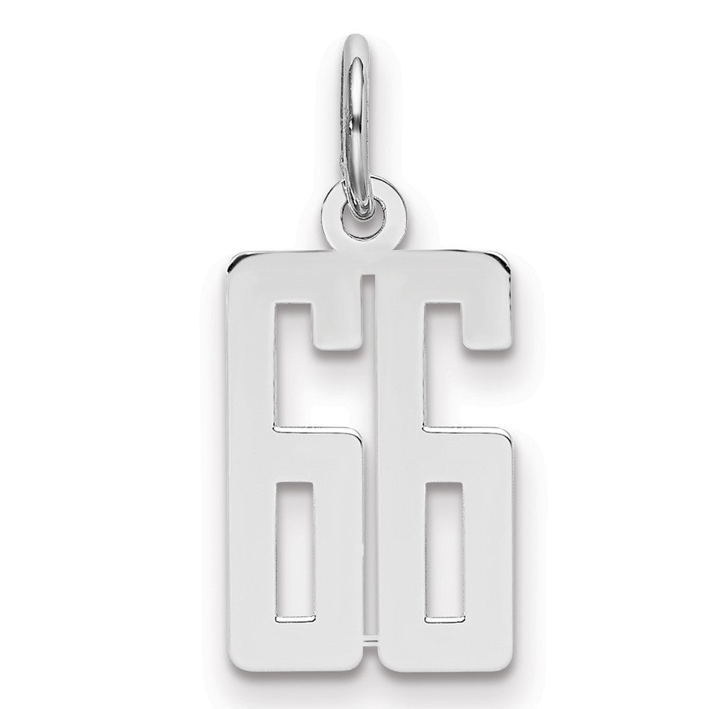 Sterlingsilber Silber/rhodiniert Länglich Zahl 66 Charm