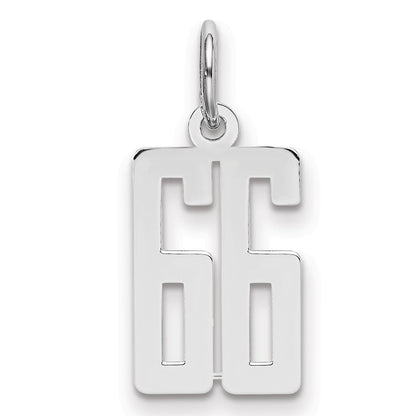 Sterlingsilber Silber/rhodiniert Länglich Zahl 66 Charm