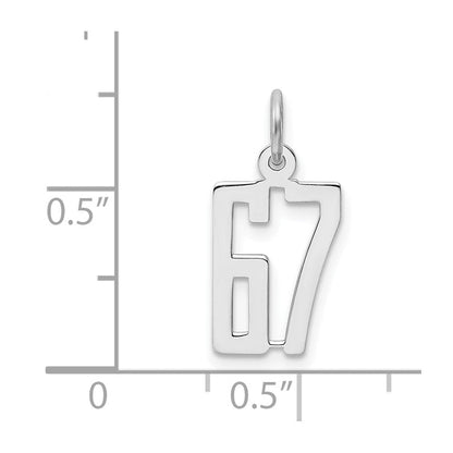 Sterlingsilber Silber/rhodiniert Länglich Zahl 67 Charm