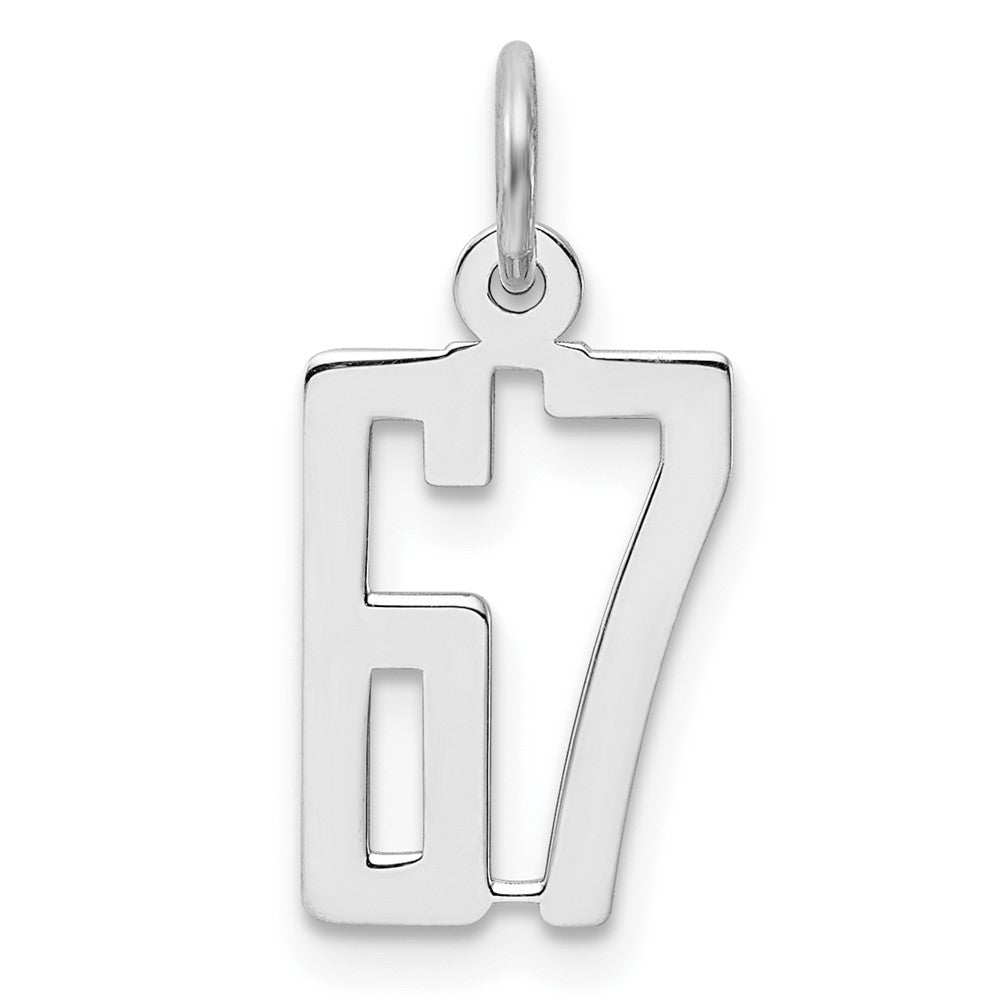 Sterlingsilber Silber/rhodiniert Länglich Zahl 67 Charm