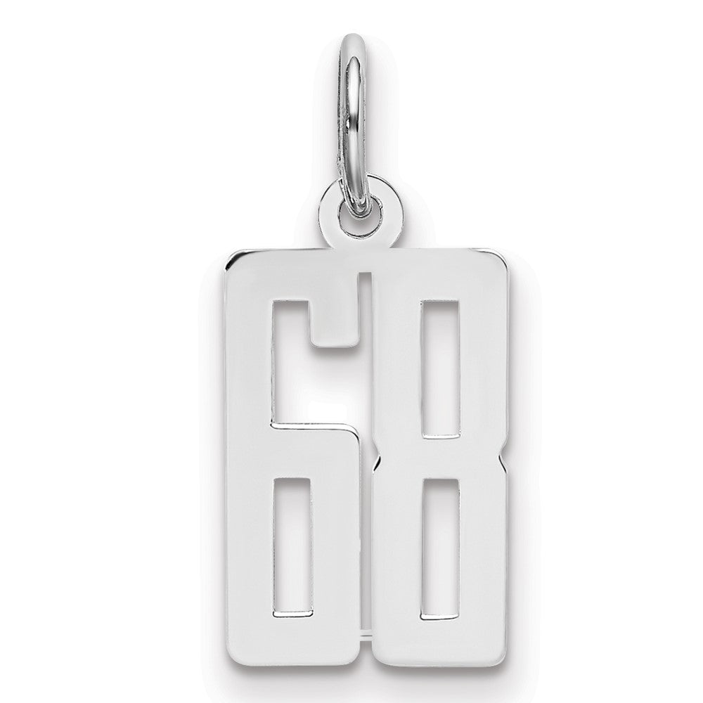 Sterlingsilber Silber/rhodiniert Länglich Zahl 68 Charm