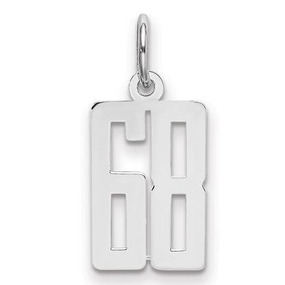 Sterlingsilber Silber/rhodiniert Länglich Zahl 68 Charm