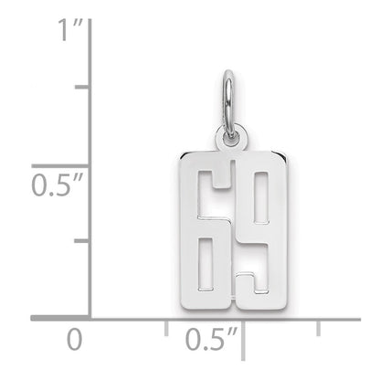 Sterlingsilber Silber/rhodiniert Länglich Zahl 69 Charm