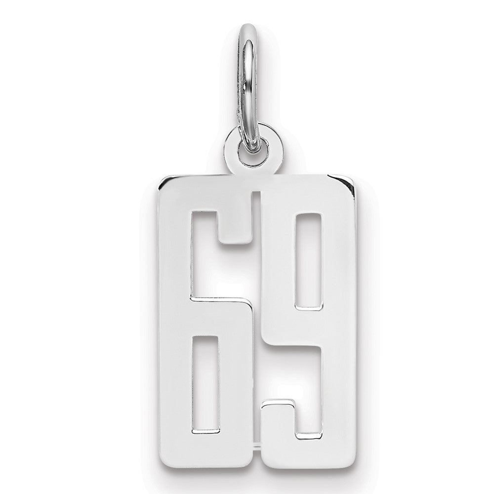 Sterlingsilber Silber/rhodiniert Länglich Zahl 69 Charm